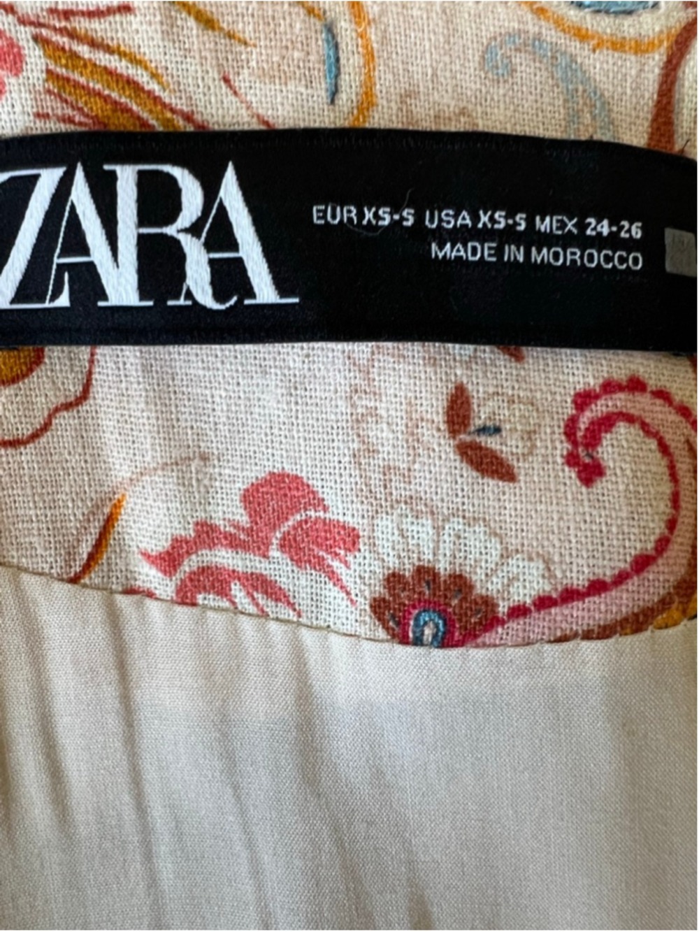 Women's ZARA Floral Paisley Patchwork Robe White Multicolor XS but fits XS S M L - Picture 9 of 10